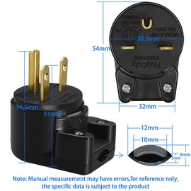 JORINDO 5 Pack 90 Degree 3 Pole DIY Rewirable,Right Angle Nema 6-15P 15A 250V AC Plug,12 Direction Rotatable Plug,Replacement Cord Connector Outlet.
