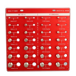 Nut and Bolt Thread Checker 28 Holes Wall Mount Inch and Metric Thread Checker Bolt Nut Identifier Gauge