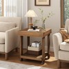 WINWY Solid Wood End Table for Living Room Set of
