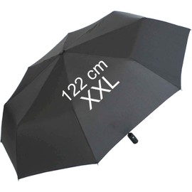 iX-brella XXL Taschenschirm für Damen und Herren - full class- 122cm großes Dach mit Auf-Zu-Automatik - schwarz