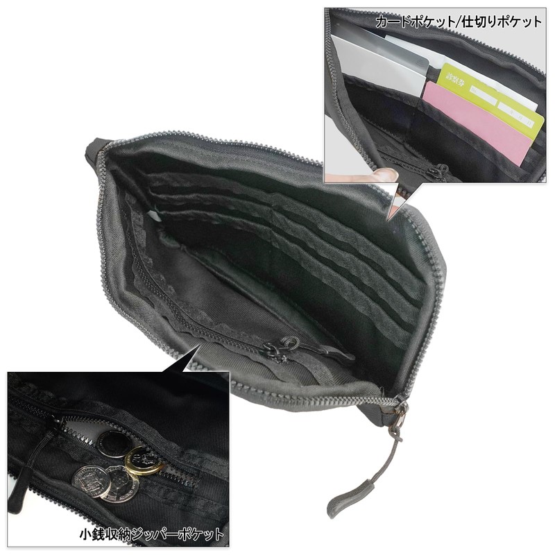 Finplus 0520650 Lee Long Wallet, L-Shaped Zipper, Cordura, Recycled, Bill