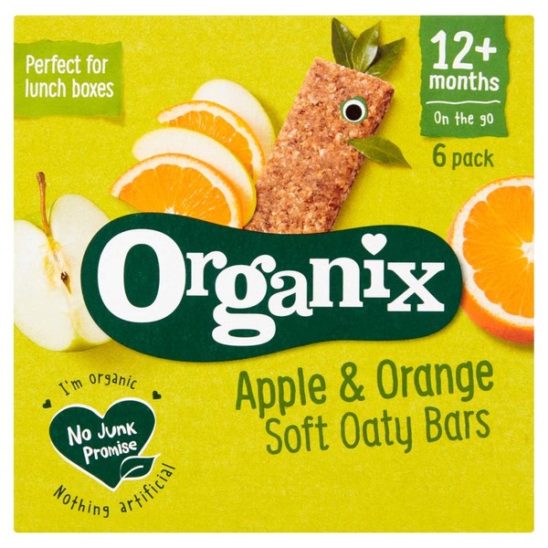 Organix Apple and Orange Soft Oaty Bars, 12 months +, 6 x 30g