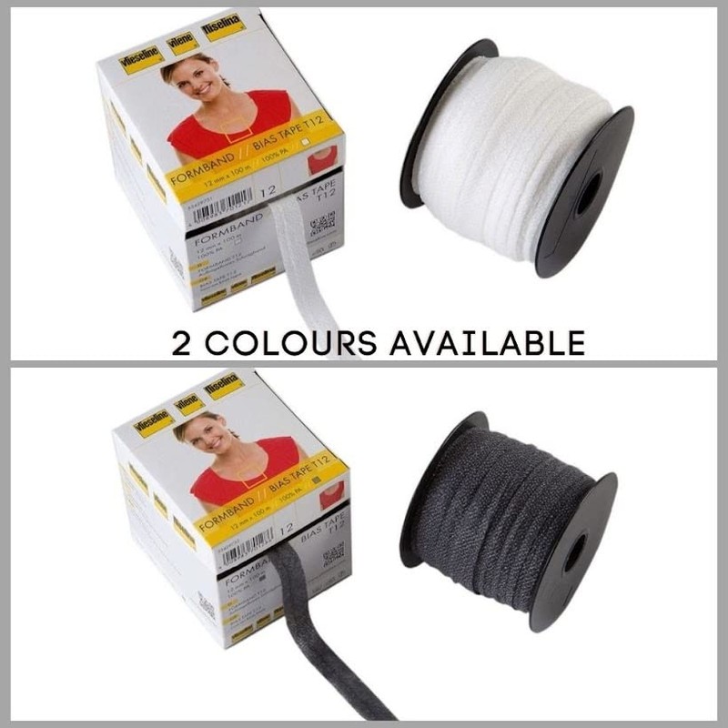 Plush Addict Iron On Formband Bias Tape 12mm for Sewing,