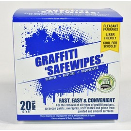 World's Best Safewipes Graffiti Remover 1 Box Containing 20 Wipes 12"x8" NEW