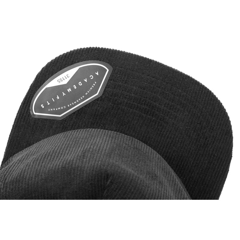 AcademyFits 5 Panel Corduroy Cotton Baseball Cap Adjustable Snapback Flat