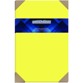 50 Bright Neon Yellow Fluorescent Color Cardstock - 12" X 18" (12X18 Inches) Large|Poster Size - 65# lb/pound Light Card Weight Cover Paper - Quality Printable Smooth Surface Sheets