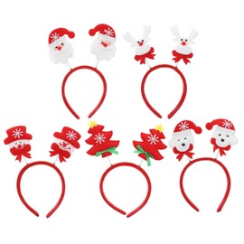 FOMIYES 5pcs Christmas Headband Christmas Hair Band Fancy Dress Headband Xmas Headwear Christmas Hat Headdress Christmas Hair Clip Christmas Striped Hat Christmas Hair Hoop Red Cloth