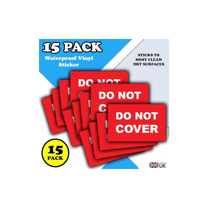 15-Pack - Do Not COVER Vinyl Stickers - Labels -