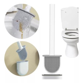 Veraly Cepillo Limpieza Inodoro Flexible Silicona Inodoro Wc Baño F