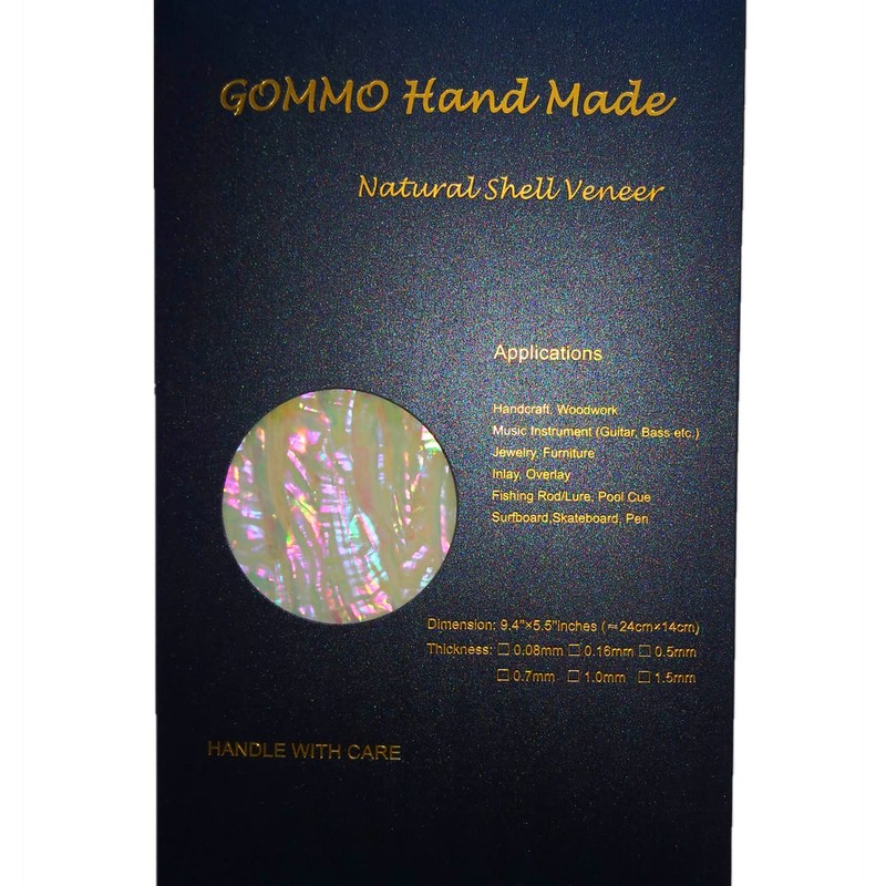 GOMMO White Prism Abalone Shell Veneer Sheet for Inlay and
