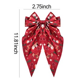 Christmas Hair Barrettes Clips for Women Hair Bow Clips with Ribbons Bows for Hair Accessories for Women Bowknot Hair Barrettes Christmas Bow Accessories for Girls Christmas Hair Bows