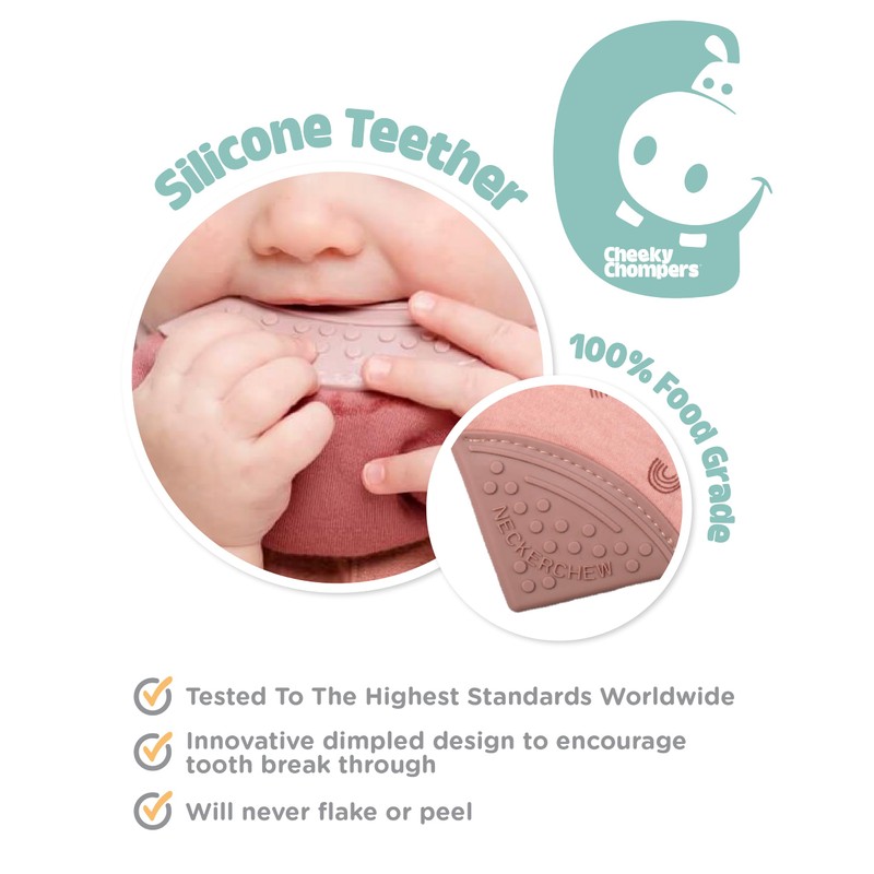 Cheeky Chompers 2-in-1 Baby Dribble Bib With Soft Silicone Teether,