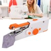 Handheld Sewing Machine Orange Portable Mini DIY Ergonomic Handle Electric