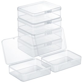 Winter Shore Plastic Storage Box with Lid Small [Pack of 6] - Storage Boxes Small with Snap Lock for Beads, Craft Items - Mini Box Home & Office Organisation - 9.5 x 6.5 x 2.6 cm