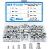 BESTYCHAO 120pcs Rivet Nut 304 Stainless Steel Flat Head Threaded