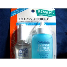 Sally Hansen Ultimate Shield Fortifying Base Top Coat + Cuticle Remover - New