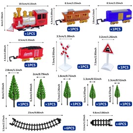 21PCS Train Cake Decorations Train Cake Toppers Train Birthday Party Supplies Mini Train Toys Train Track Traffic for Birthday Railway Steam Train Theme Party Decorations