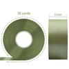 Showin Double Face Polyester Satin Ribbon Sage Green,2"x Continuous 50