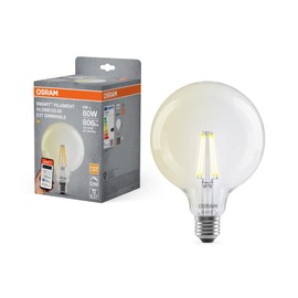 OSRAM SMART+ LED Globe E27 Filament Clear LED Lamp, 2700K Warm White, Dimmable, App and Voice Control, Compatible with Alexa and Google