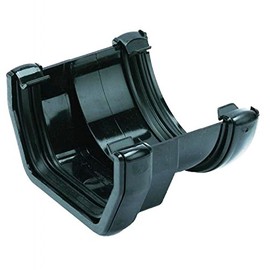 FLOPLAST 114mm Square to 112mm Round Gutter Adapter - Black