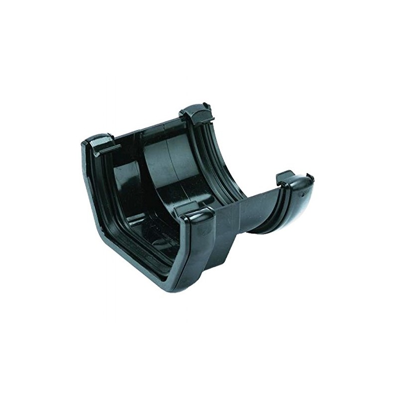 FLOPLAST 114mm Square to 112mm Round Gutter Adapter - Black