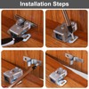 sourcing map 4Pcs Cabinet Latch Double Roller Catches, Lock Stop