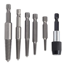 6Pcs Damaged Stripped Screw Extractor Set,Broken Screw Extractor kit, for Woodwork Hex Shank Stripped Remover Tool