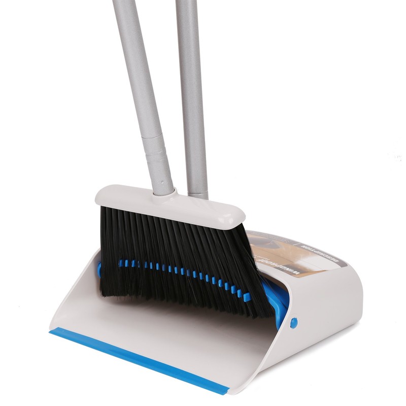 TreeLen Long Handle Broom and Dustpan Set,Upright Dust Pan Combo