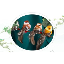 Ceeyoll Pack of 5 Bird Decoration, Artificial Feather Birds, Artificial Bird Ornaments, Small Bird Figures Decoration, Simulation Foam Bird, Decorative Birds with Feathers, for Garden, Spring