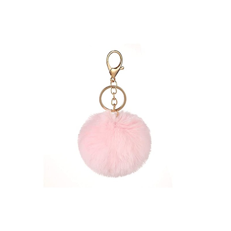 Pom Pom Keychains Colorful Faux Rabbit Fur Ball Keychain Car