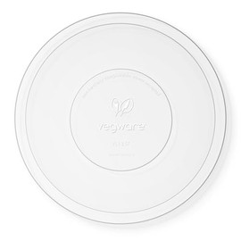 Vegware 185 Compostable Clear Bowl Lids, Case of 300, Fits all 185-Series Containers, Plant Based PLA Plastic, Round Cold Food Lids, Disposable