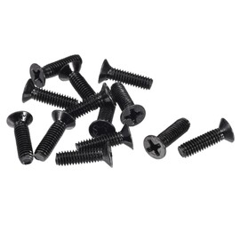 sourcing map M4 x 14 mm Phillips Flat Head Screw Cap Black for Laptop PC TV Fan Switch Pack of 50