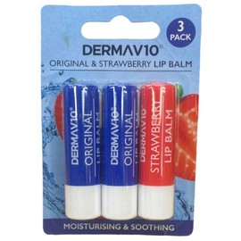 Derma Tech Solutions 3 Pack Dry Chapped Soften Soothe Lip Balm Stick Triple Pack