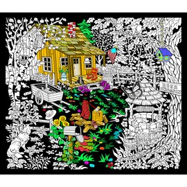 Cabin Well - 23x20 Fuzzy Velvet Detailed Coloring Poster