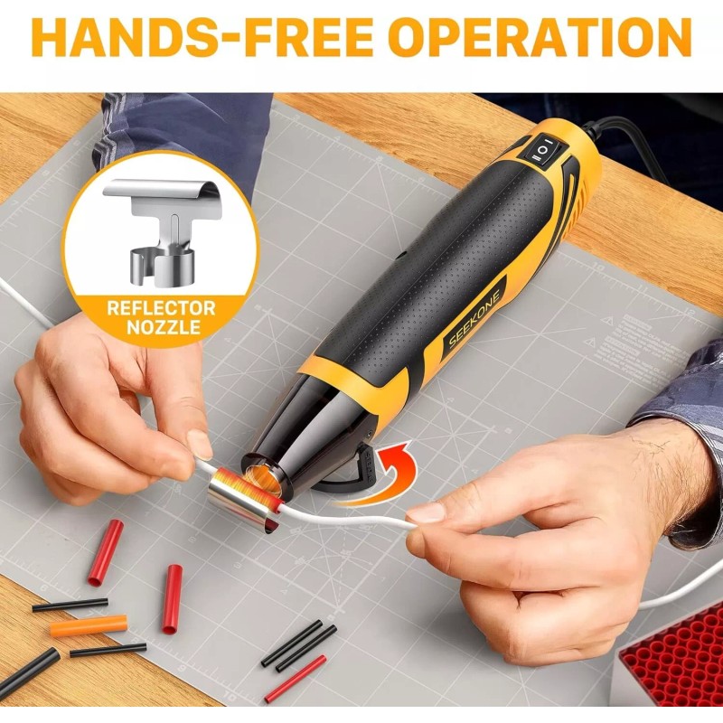SEEKONE Mini Heat Gun, 350W 2-Temp Settings 500℉ & 842℉
