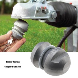 YINETTECH Anhängerkupplungsschloss mit Schraubenschlüssel Kugelschloss Zinklegierung Anhängerkupplungs-Sicherheitsschloss Kompatibel mit Meisten Anhängerkupplungstypen 50 X 65,5 Mm