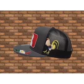 Unbranded El borracho gallo mapa Hat dark  Grey mesh 3 logos Mexico federal chapo Guzmán
