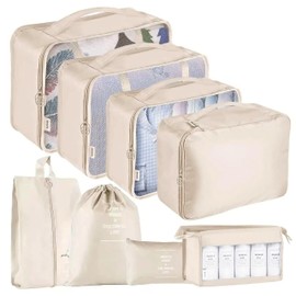Packing Cubes for Suitcase 8 Set, Lightweight Luggage Packing Organizers Travel Essentials Bag Clothes Shoes Cosmetics Toiletries Storage Bags