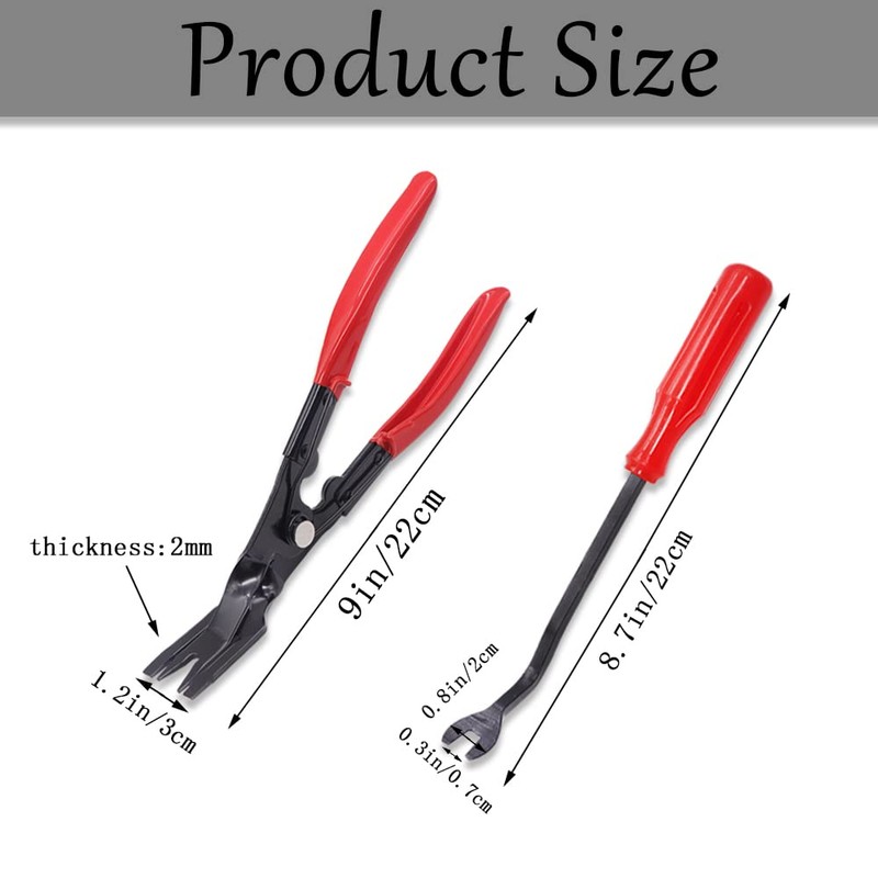 Ruibapa 2 Pcs Red Clip Removal Tool, Pliers Fastener, Set