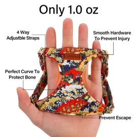 CHEDE Puppy Dog Harness and Multifunction Dog Leash Set-6 Flower Colors Soft and Adjustable, no Suffocation Escape Certificate. Lovely and Lightweight pet Vest Collar for Small and Medium-Sized Dogs