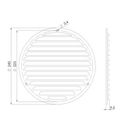 LIRAST 8" Round Vent Cover for Wall and Ceiling - Aluminum Alloy Soffit Vents for Outdoor and Indoor - Metal HVAC Return Air Grille with Mesh - External Diameter: 9.45"