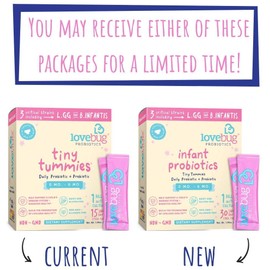 LoveBug Probiotics for Infants 0-6 Months Old Immune Support, 1 Billion CFU & 3 Strains, 30 Easy to Mix Dissolvable Packets, Probiotic Supplement for Digestive & Immune Health, Vegan & Non-GMO