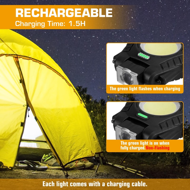 EverBrite COB Keychain Work Light, 2 Pack Rechargeable Keychain Light