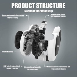 HCY&WLD Upgrade 3-in-1 Retractable Dog Leash with Integrated Dispenser & Poop Bags, 16 FT Heavy Duty Dog Leash with Anti-Slip Handle for Dogs, 360° Tangle-Free, One Button Brake & Lock