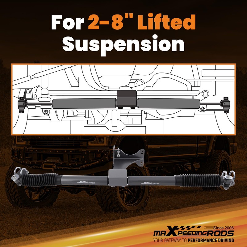 maXpeedingrods Dual Steering Stabilizer for 2-8" Lift F-250 F-350 4WD