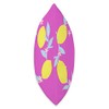 Yellow Lemon Bright Pink Background Wreath Throw Pillow