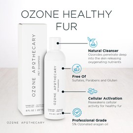 Ozone Apothecary Pet Ozone Shampoo | Ozone Infused Argan Oil Pet Shampoo | Natural Cleanser for Animal Skin and Fur | Ozonated Wash for Dogs & Cats