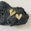 XYAYOU Irregular Hammered Heart Chunky Gold Stud Earrings for Women