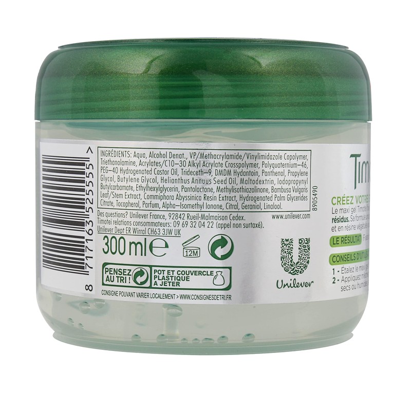 Timotei Maxi Hair Gel Bamboo Extract 100% Plant Origin Vegetable