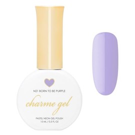 Daily Charme N21 Born to be Purple Pastel Neon Soak Off UV Led 15mL Charme Gel Nail Polish, Home DIY/Nail Salon Manicure (Periwinkle Purple)
